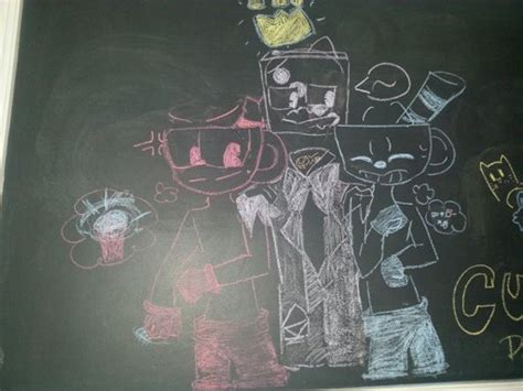 Yay Le Cuphead Drawing On Le Chock Board Also My First Time Drawing