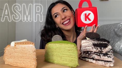 Asmr Crepe Cake Party Soft Eating Sounds Kitone Asmr Youtube