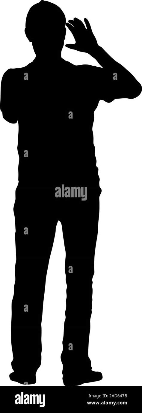 L Homme Silhouettes Noires Sur Fond Blanc Vector Illustration Image