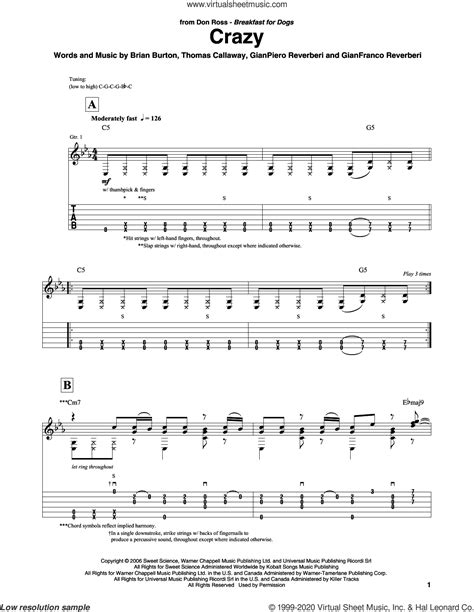 Gnarls Barkley Crazy Guitar Chords