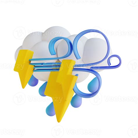 3d Illustration Stormy Night Rain Lightning 10851799 Png