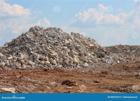 Pile Of Gravel Size Rocks On Construction Site Stock Image Image Of