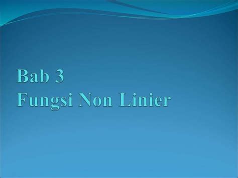 Fungsi Non Linear Ppt Pdf Pengenalanny Ppt