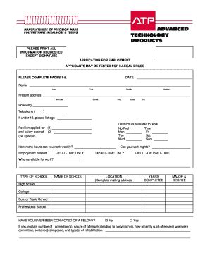 Fillable Online Form Rtf Sample Employment Application Form PLEASE