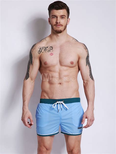 Sexy Herren Bademode Nylon Mit Farbblock Schwimmen Trunks In Grau