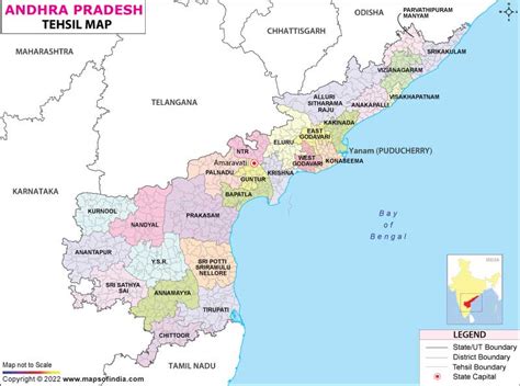 Andhra Pradesh Map With Districts And Mandals - China Map Tourist Destinations