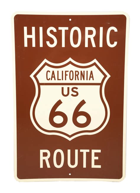 Lot Detail - SINGLE SIDED HISTORIC CALIFORNIA US 66 ROUTE SIGN.