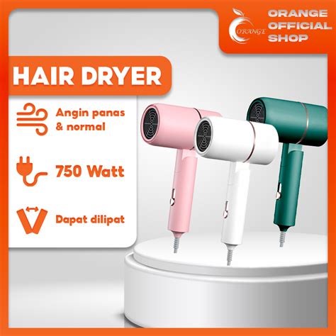 Jual Orange Hair Dryer Pengering Rambut Mini Rambut Ion Negatif Multifungsi Profesional Beauty