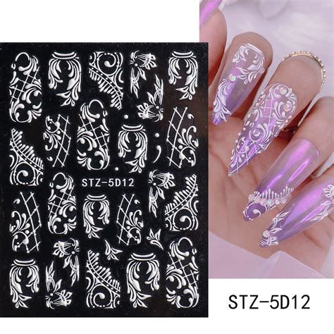 STICKERS POUR NAIL ART STZ 5D13 Autocollants pour ongles gravés en