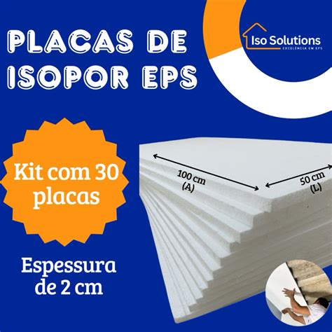 30 Placas de isopor EPS antichamas e isolante térmico 20 mm 2cm de