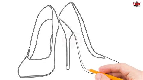 How to Draw High Heels Step by Step Easy for Beginners/Kids – Simple High Heels Drawing Tutorial ...