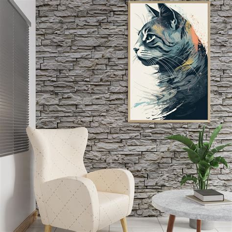 Abstract Cat Wall Painting High Quality Wall Decor Instant