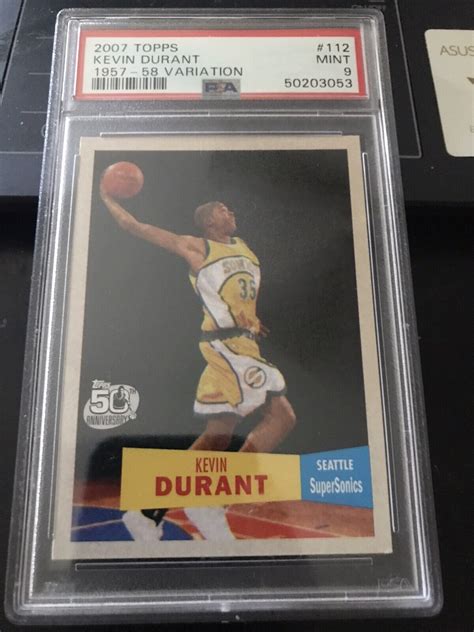 2007 Topps Kevin Durant 112 1957 58 Variation Rookie Card RC PSA 9