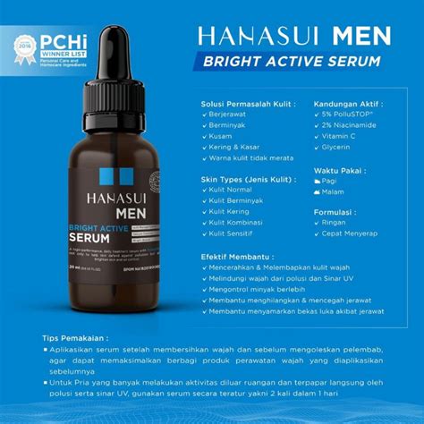 Jual Hanasui Men Bright Active Serum 20 Ml Shopee Indonesia