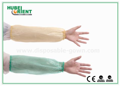 Oil Proof Disposable Plastic Arm Sleeves Flexible With Polyethene Material Approved Mdr Ce