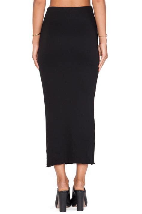 Lyst James Perse Long Cashmere Rib Skirt In Black