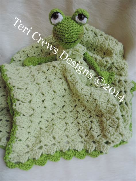 Crochet Pattern Frog Huggy Lovey Blanket By Teri Crews Wool Etsy