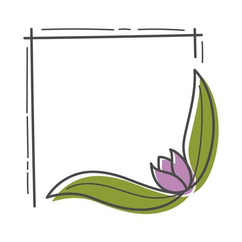 Aesthetic Floral Frame Illustration Isolated In White Minimalist