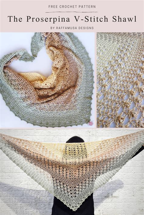 Crochet A Beautiful V Stitch Triangle Shawl Free Pattern V Stitch Crochet Crochet Shawl