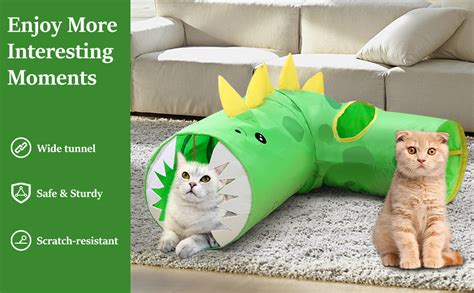 Amazon Pawaboo Cat Tunnels For Indoor Cats Collapsible Dinosaur