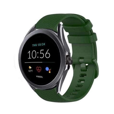 Fossil Gen E Mm Luxe Siliconen Bandje Legergroen Smartwatchbanden Nl