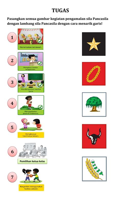 Mengenal Lambang Sila Sila Pancasila Worksheet Images And Photos Finder