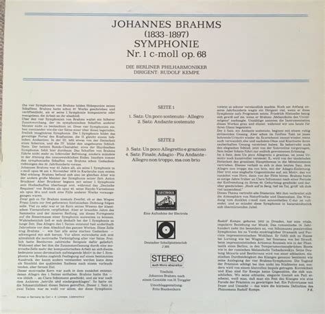 Johannes Brahms Symphonie Nr C Moll By Berliner Philharmoniker