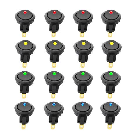 CESFONJER 16 pcs LED Interrupteur à Bascule DC 12 V 20 A on Off Self