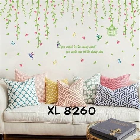 Jual Reliza Wall Sticker Renda Daun Hijau Sangkar Burung Garden Green