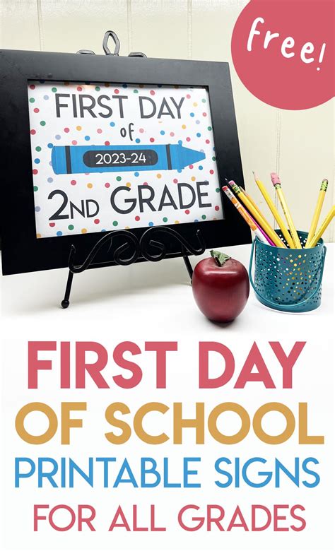 Free Printable First Day Of School Signs For Every Grade Overstuffed Life