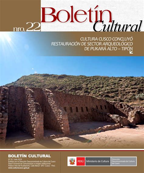 Boletín Cultural N° 22 Julio 2019 By Dirección Desconcentrada De Cultura De Cusco Issuu