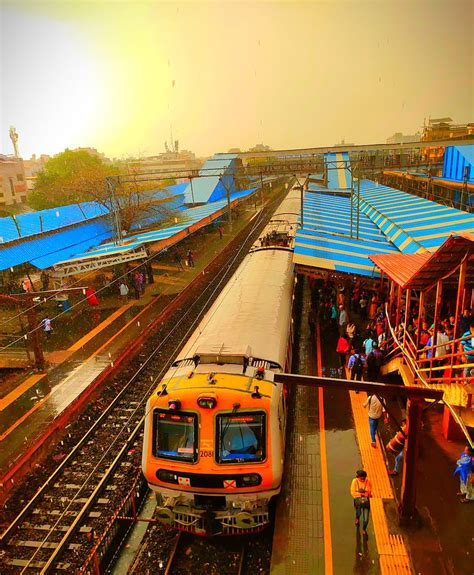 Rain With Train Local Train Mumbai Rain Weather Hd Phone Wallpaper