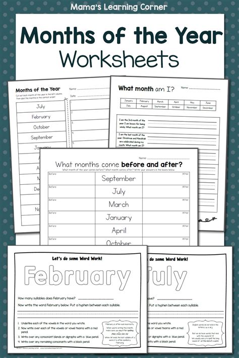 Months Of The Year Worksheets Mamas Learning Corner