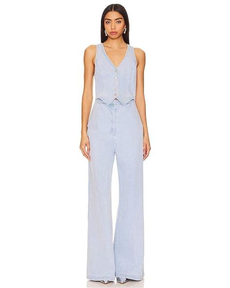 Amanda Uprichard Ethan Jumpsuit In Blue Lyst