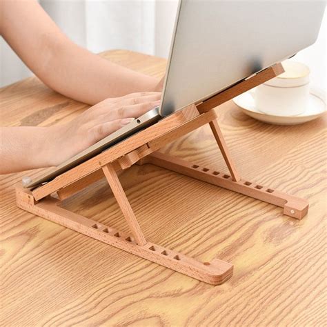 Buy Foldable Walnut Wood Laptop Stand For Desk Portable Laptop Online