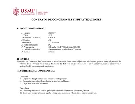 Contrato De Concesiones Y Privatizaciones