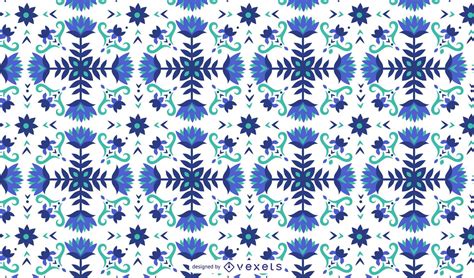 Floral Blue Pattern Design Vector Download