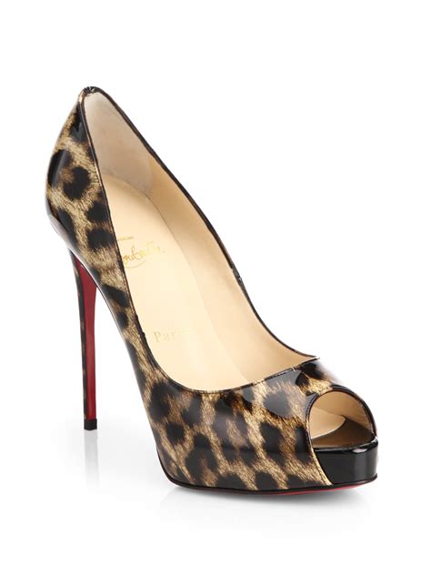 Lyst Christian Louboutin Very Prive Leopard Print Patent Pumps