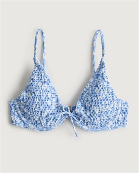 Hollister High Apex Smocked Underwire Bikini Top Hamilton Place