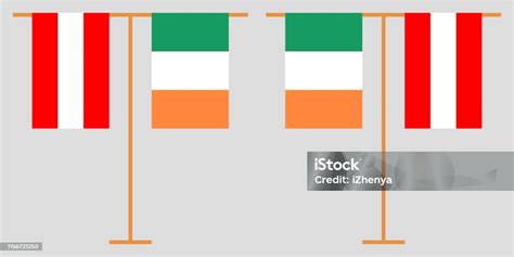 Vetores De Áustria E Irlanda As Bandeiras Verticais Austrian E Irish