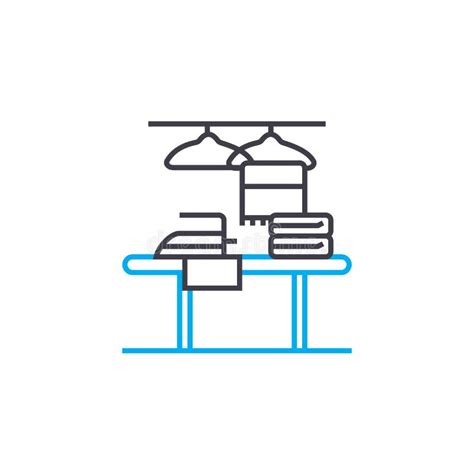 Ironing Board Line Icon Concept Ironing Board Vector Linear