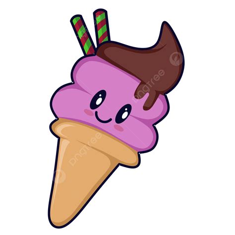 Gambar Es Krim Lucu Es Krim Imut Kartun Png Transparan Dan Clipart