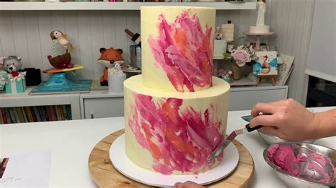 Painted Brushed Buttercream Cake Effect Youtube