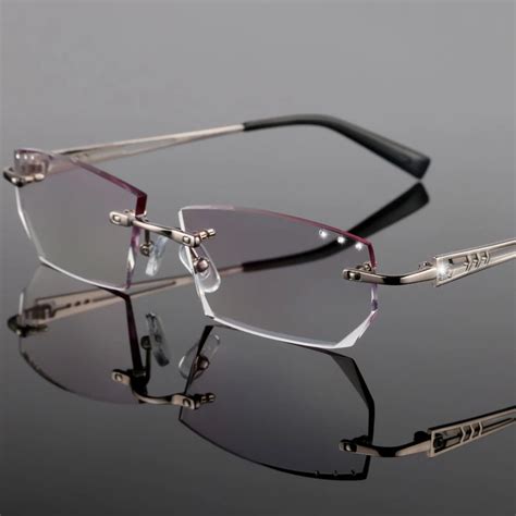 Men Rimless Glasses Prescription Glasses Fashion Men S Business Complete Optical Glasses