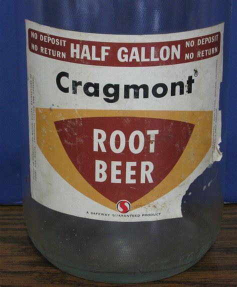 Cragmont Safeway Root Beer Half Gallon Glass Bottle Jar Jug 1960s