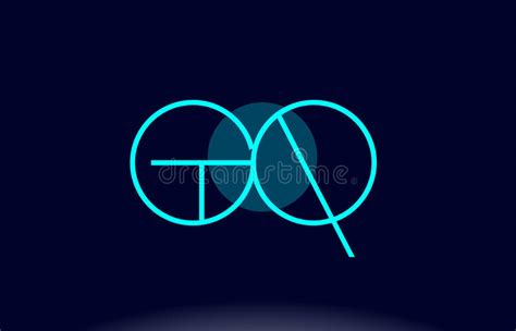 Gq G Q Blue Line Circle Alphabet Letter Logo Icon Template Vector Design Stock Vector