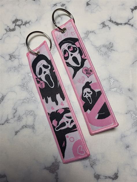 Scream Ghostface Key Tag Lanyard Horror Movie Keychain Zipper Pull