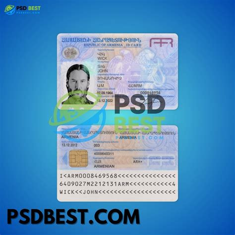 Armenia Fake Id Card Fully Editable Psd Template Psd Best