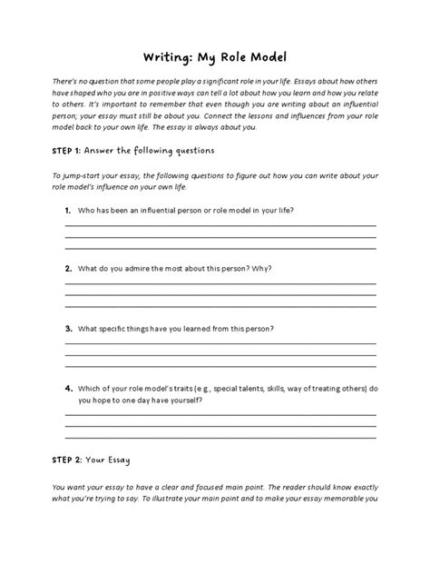 Writing My Role Model Pdf Essays Cognition