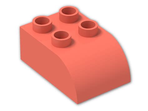 Duplo Brick X With Curved Top Brick Red